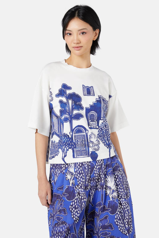 Gorman - Santorini Placement Tee - print