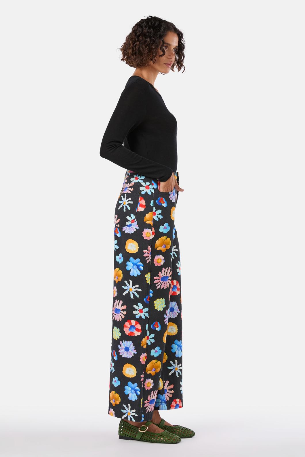 Gorman - Big Bouquet Denim Skort - print