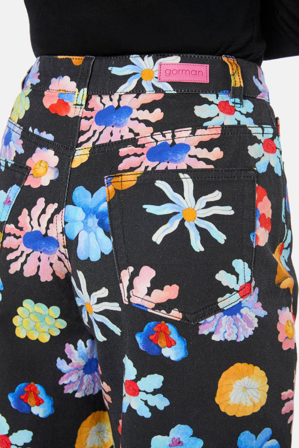 Gorman - Big Bouquet Denim Skort - print