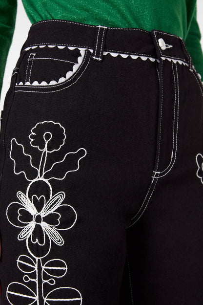 Gorman - Folk Tales Embroidered Jeans - black