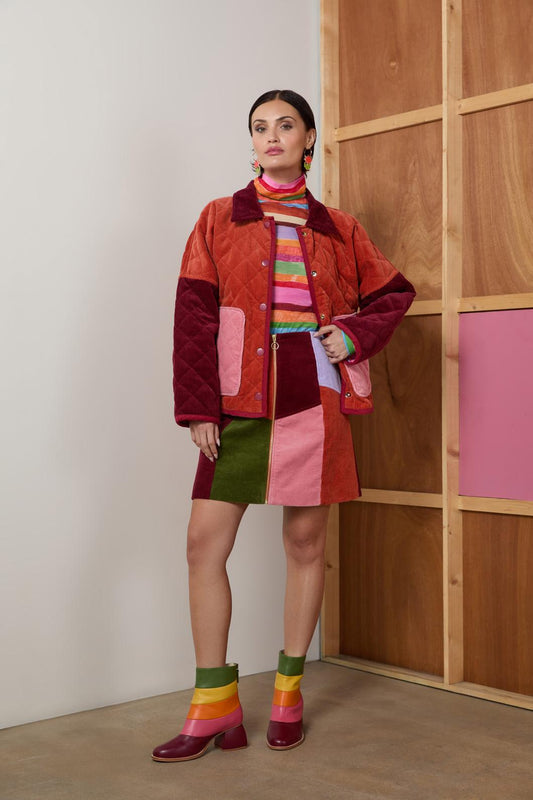 Gorman - Retro Spliced Cord Skirt - multi