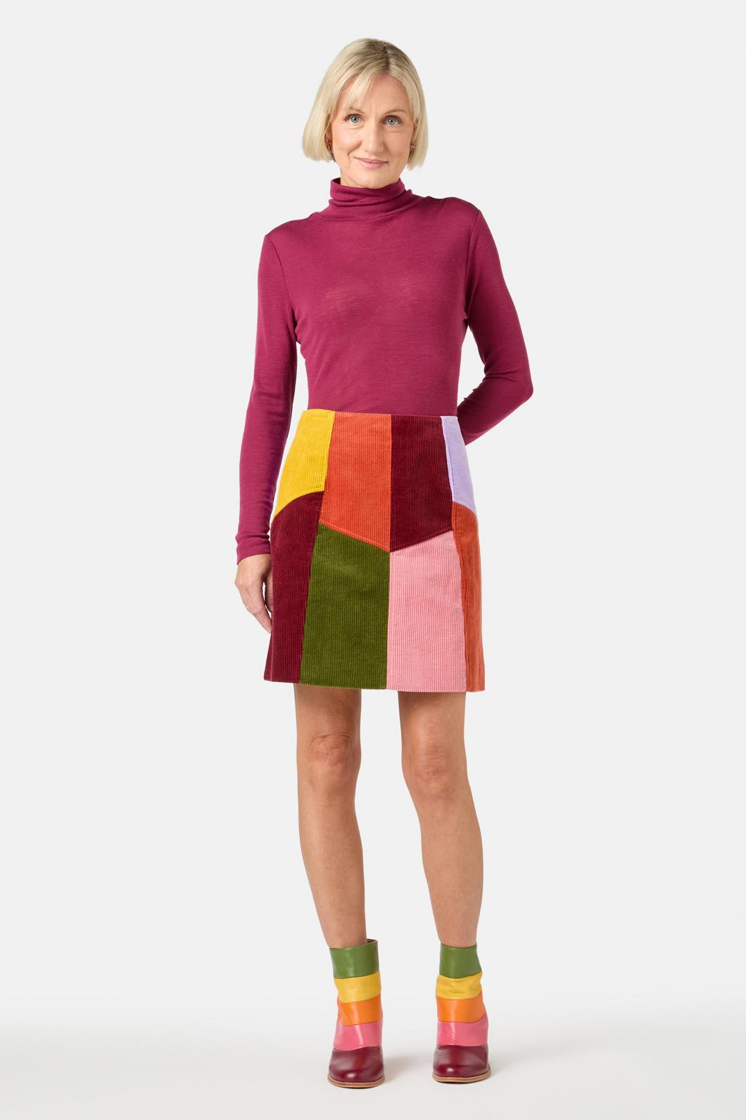 Gorman - Retro Spliced Cord Skirt - multi