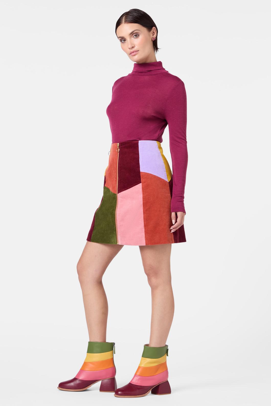 Gorman - Retro Spliced Cord Skirt - multi
