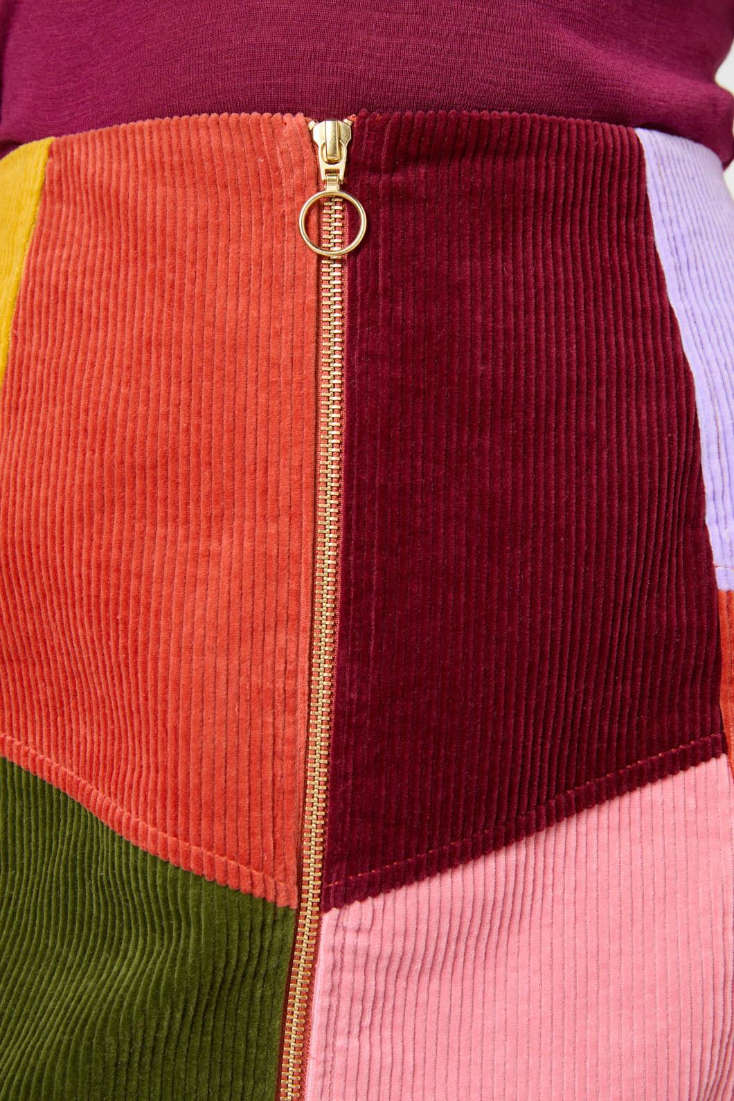 Gorman - Retro Spliced Cord Skirt - multi