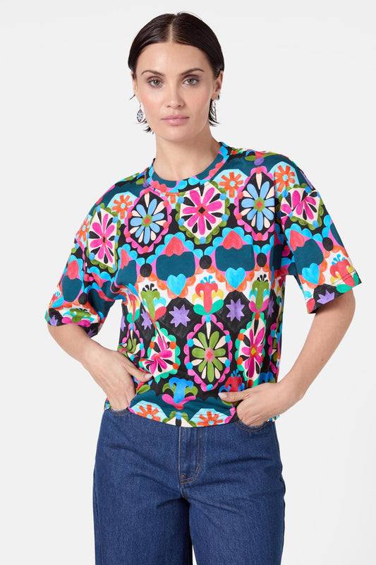Gorman - Friendly Folk Tee - print