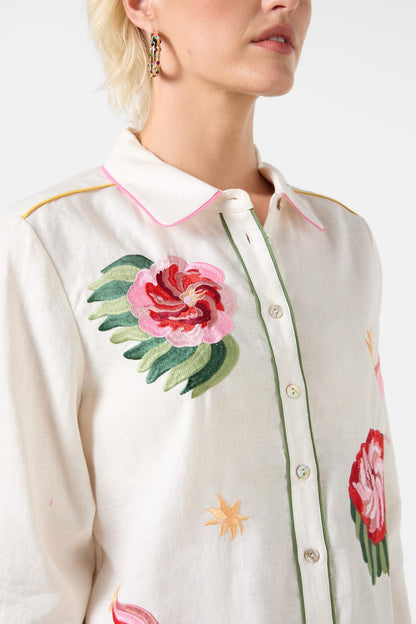 Gorman - The Comet Embroidered Shirt - cream