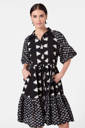 Gorman - Ilana Ikat Smock Dress - black
