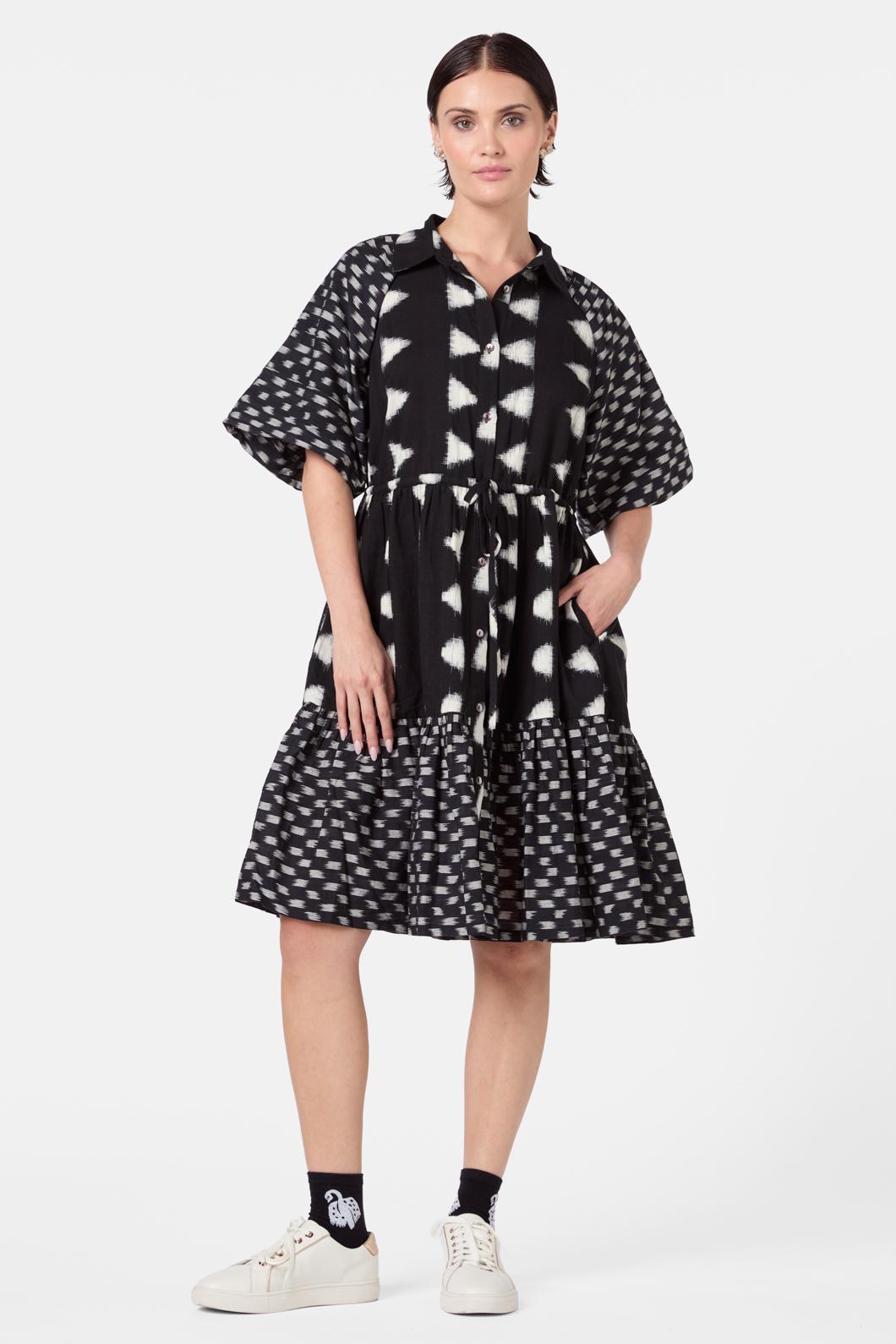Gorman - Ilana Ikat Smock Dress - black