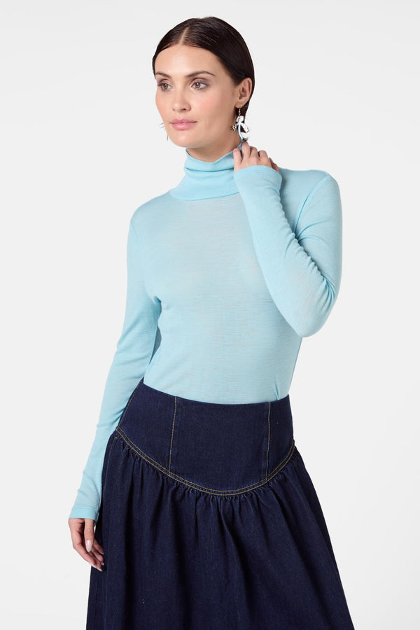 Gorman - Merino Polo Top - blue