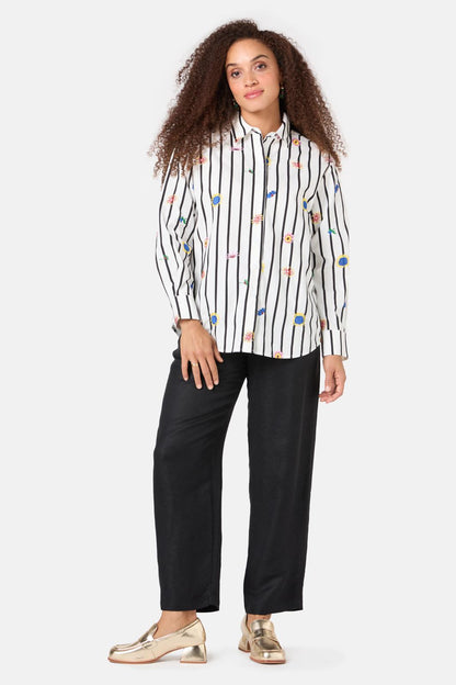 Gorman - Bloomscape Emb Shirt - stripe