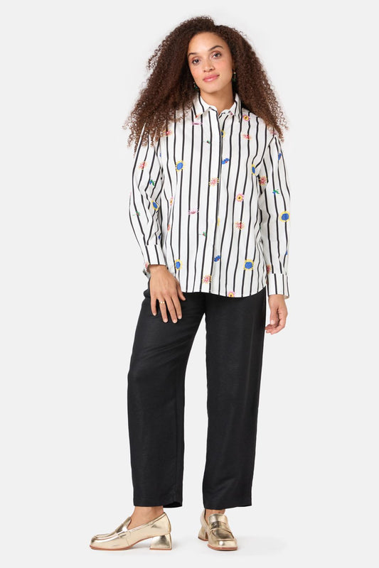 Gorman - Bloomscape Emb Shirt - stripe