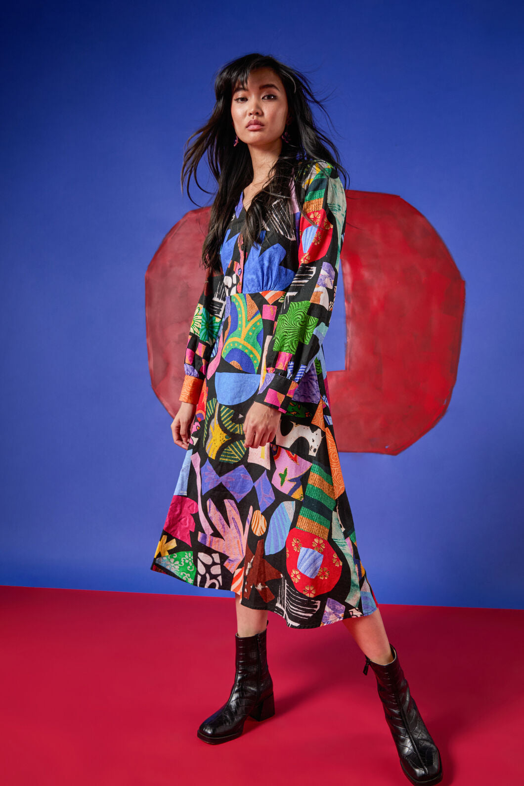 Gorman - Crafternoon V-Neck Dress - print