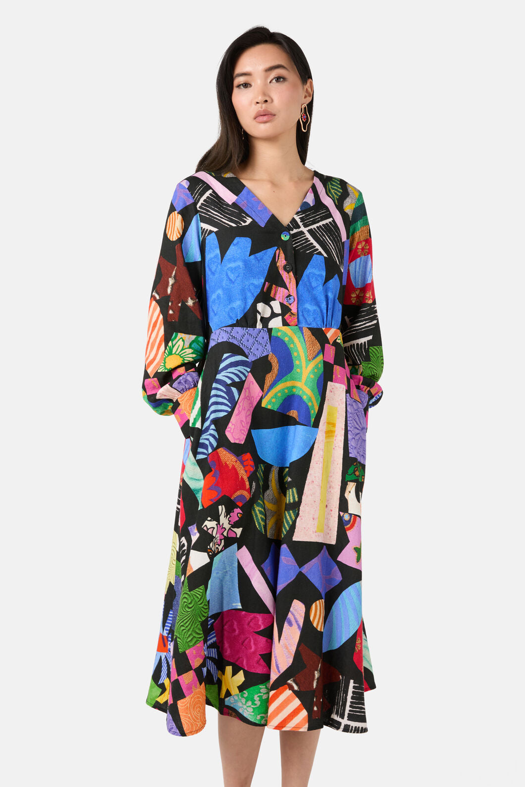 Gorman - Crafternoon V-Neck Dress - print
