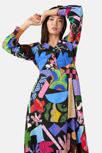 Gorman - Crafternoon V-Neck Dress - print