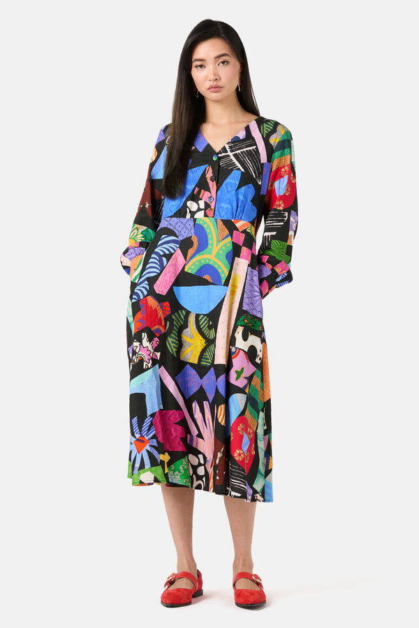 Gorman - Crafternoon V-Neck Dress - print