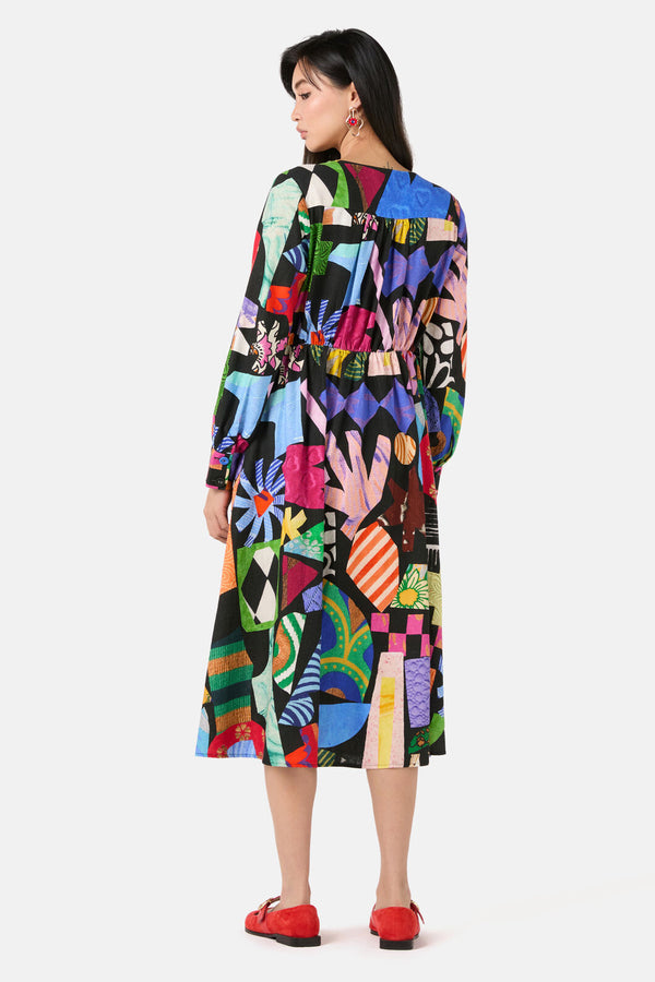 Gorman - Crafternoon V-Neck Dress - print