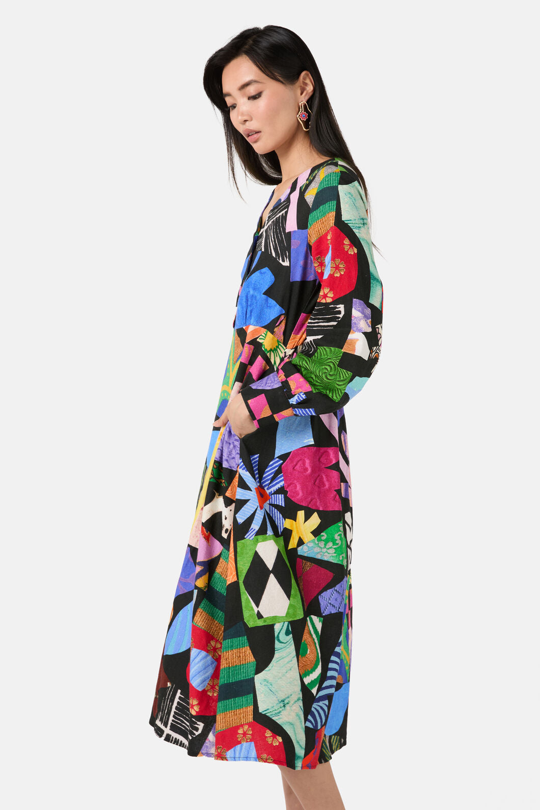 Gorman - Crafternoon V-Neck Dress - print