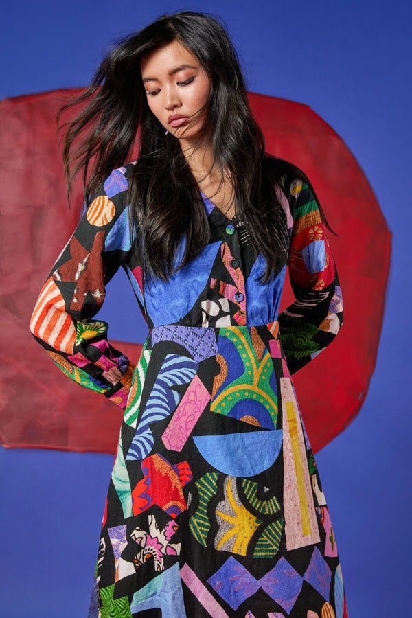 Gorman - Crafternoon V-Neck Dress - print