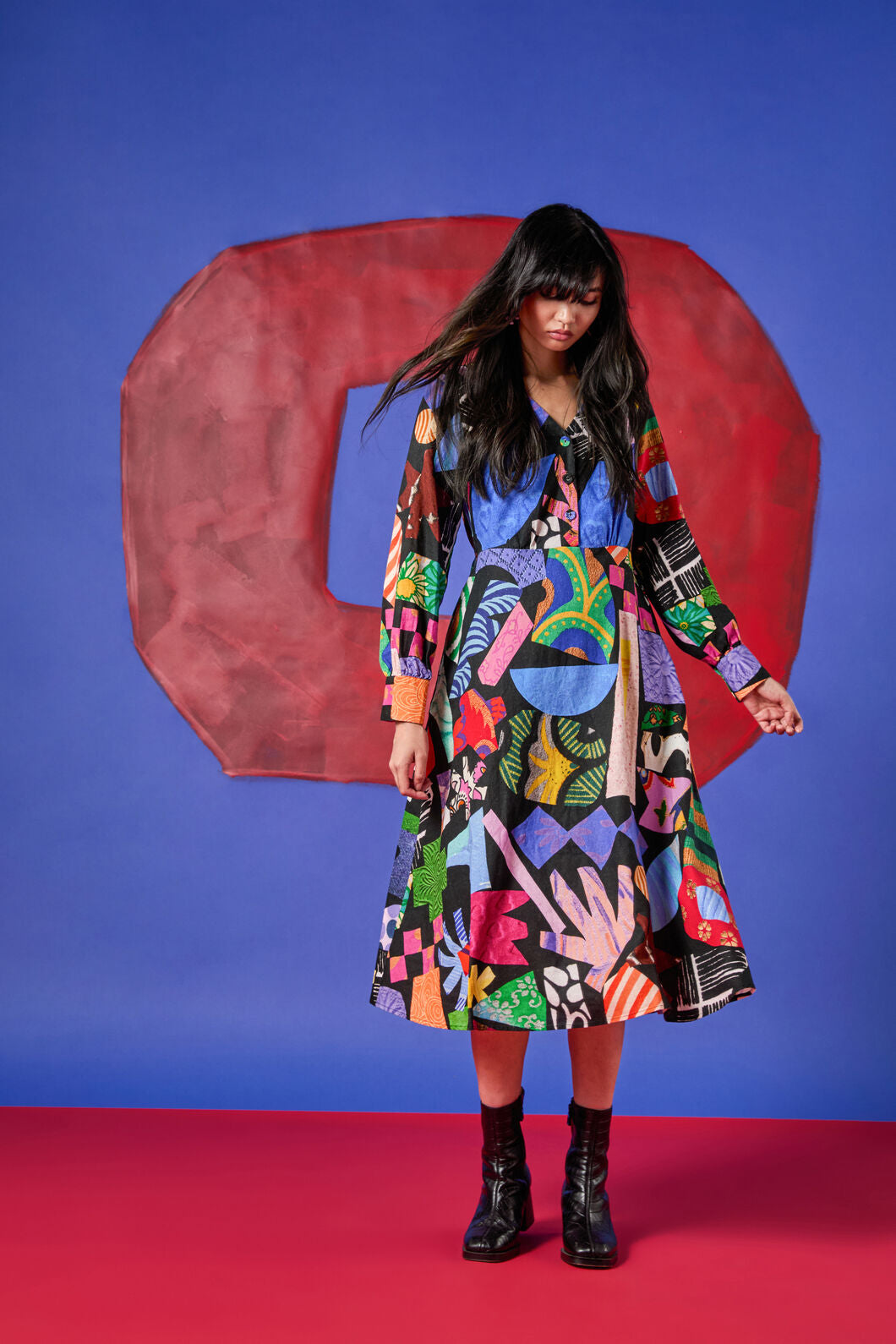 Gorman - Crafternoon V-Neck Dress - print