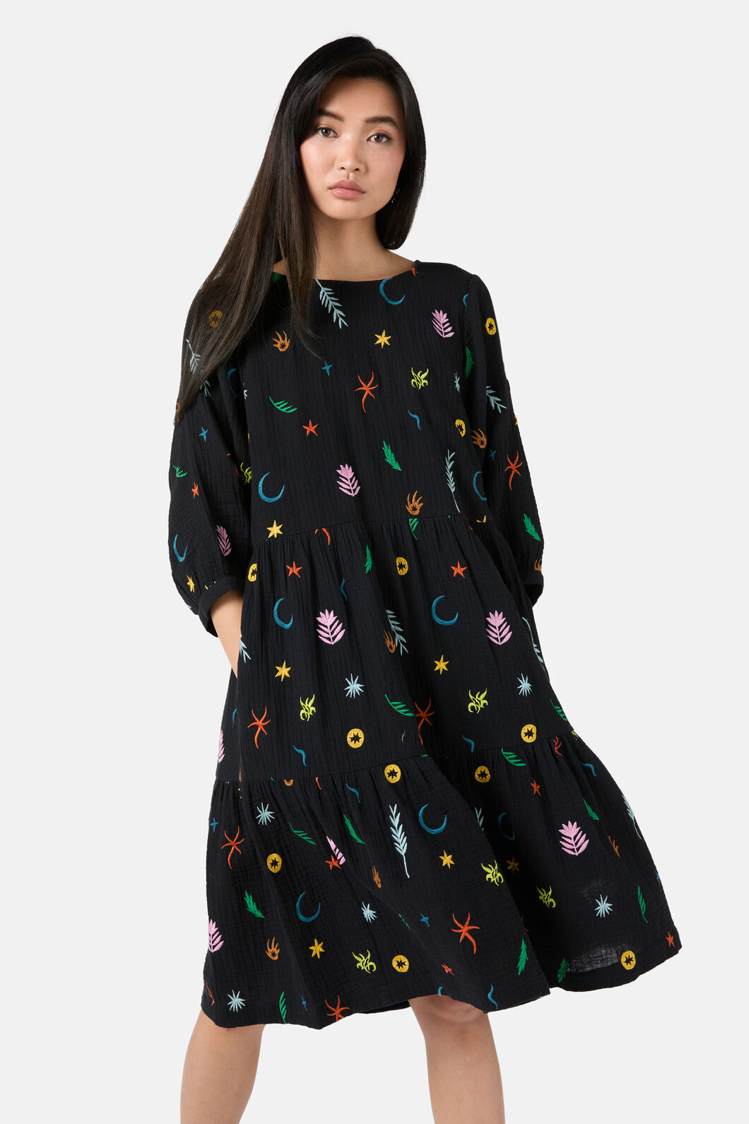 Gorman - Desert Garden Smock Dress - black