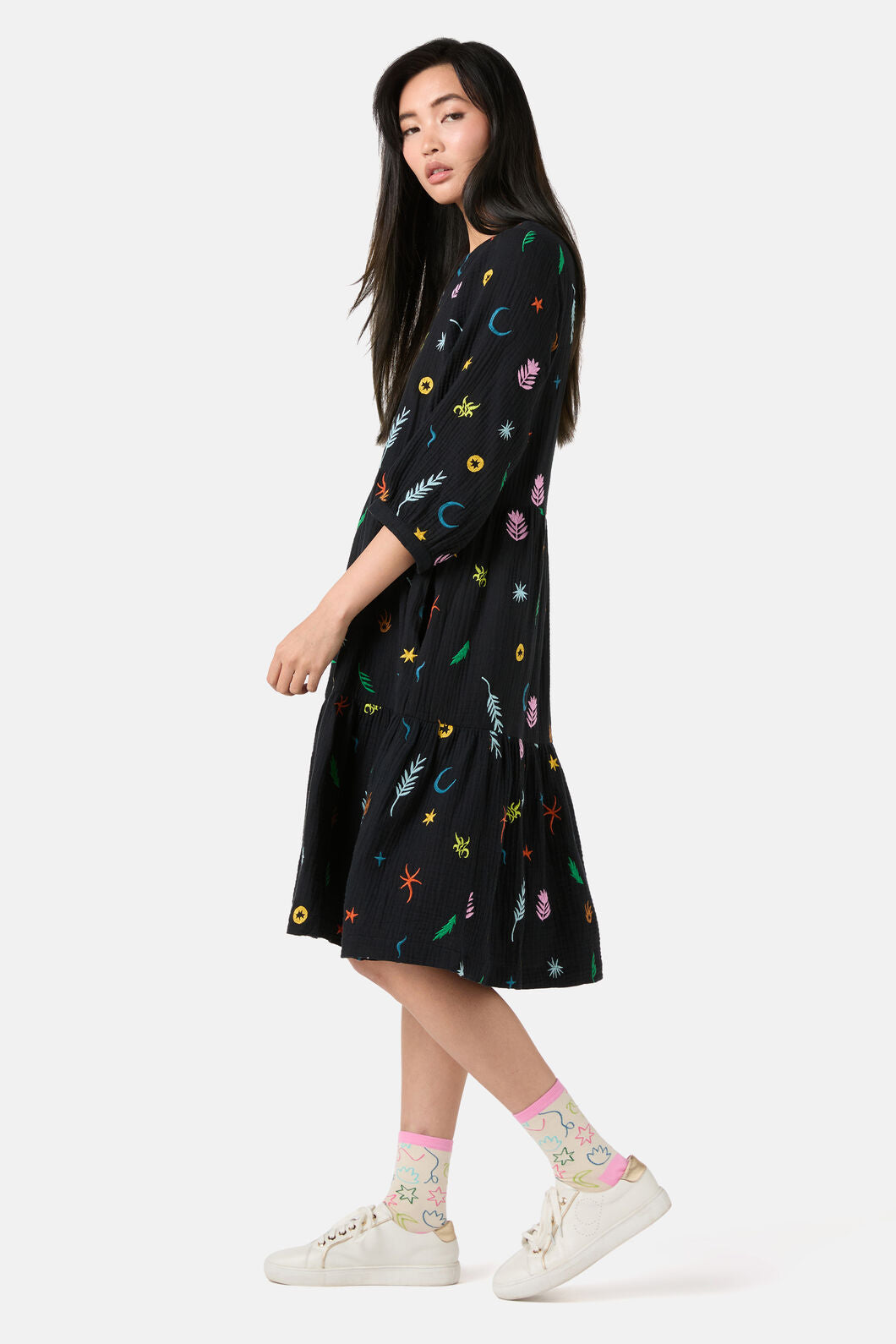 Gorman - Desert Garden Smock Dress - black