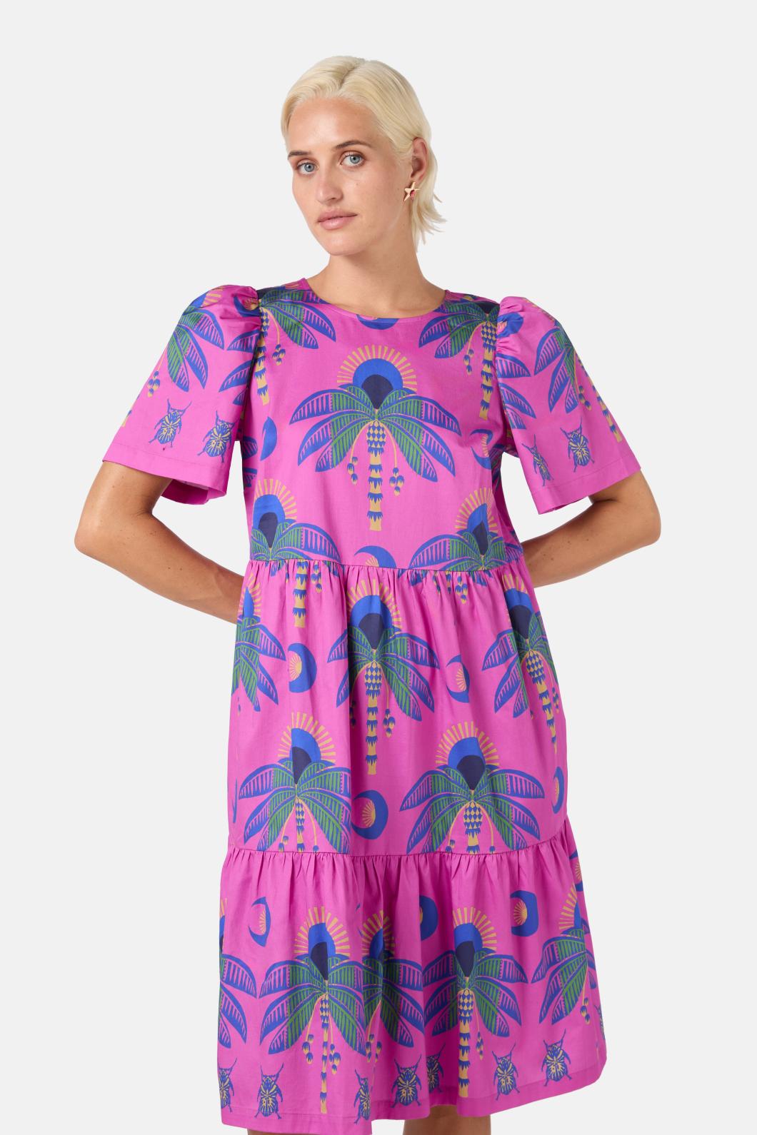 Gorman - Stamp Collecting Tiered Dress - print