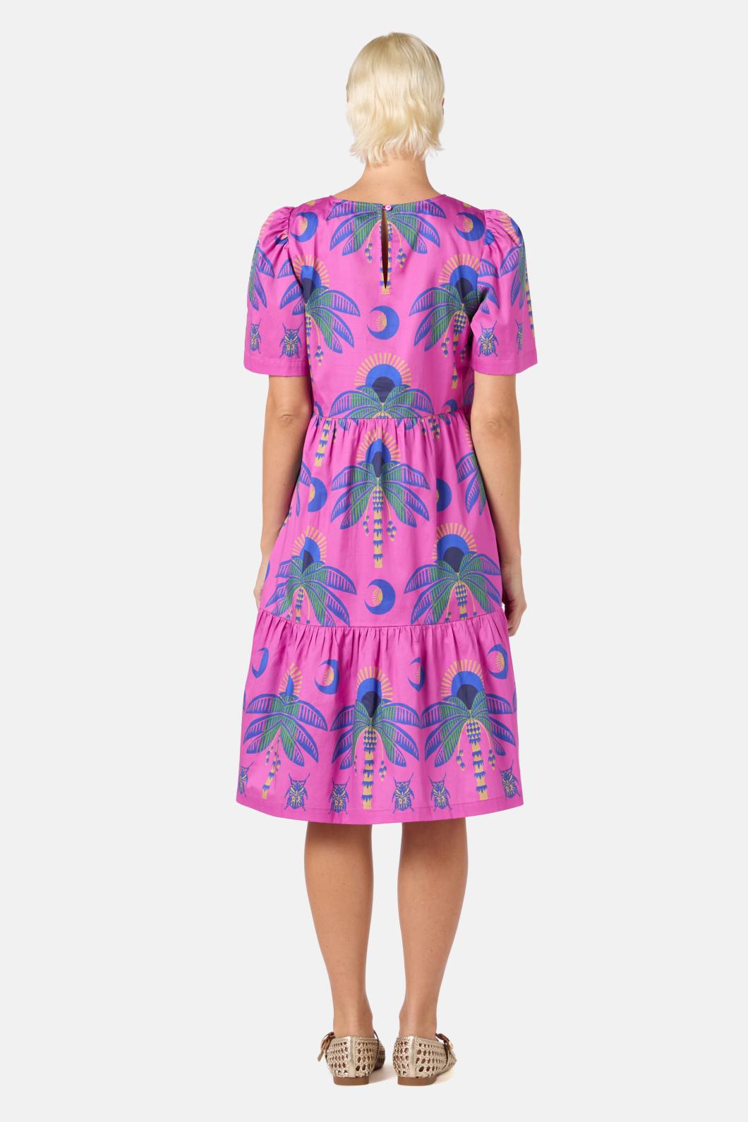 Gorman - Stamp Collecting Tiered Dress - print