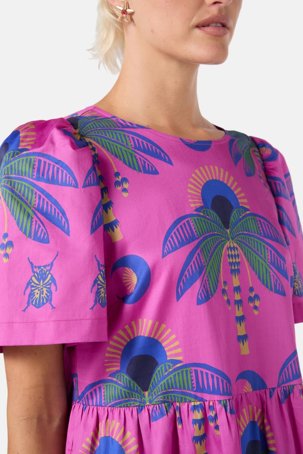 Gorman - Stamp Collecting Tiered Dress - print