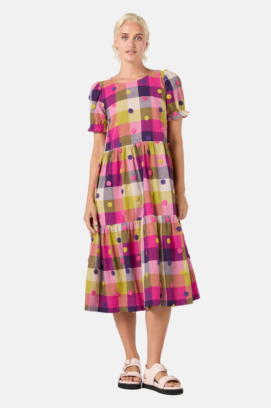 Gorman - Poka Spot Gingham Dress - pink