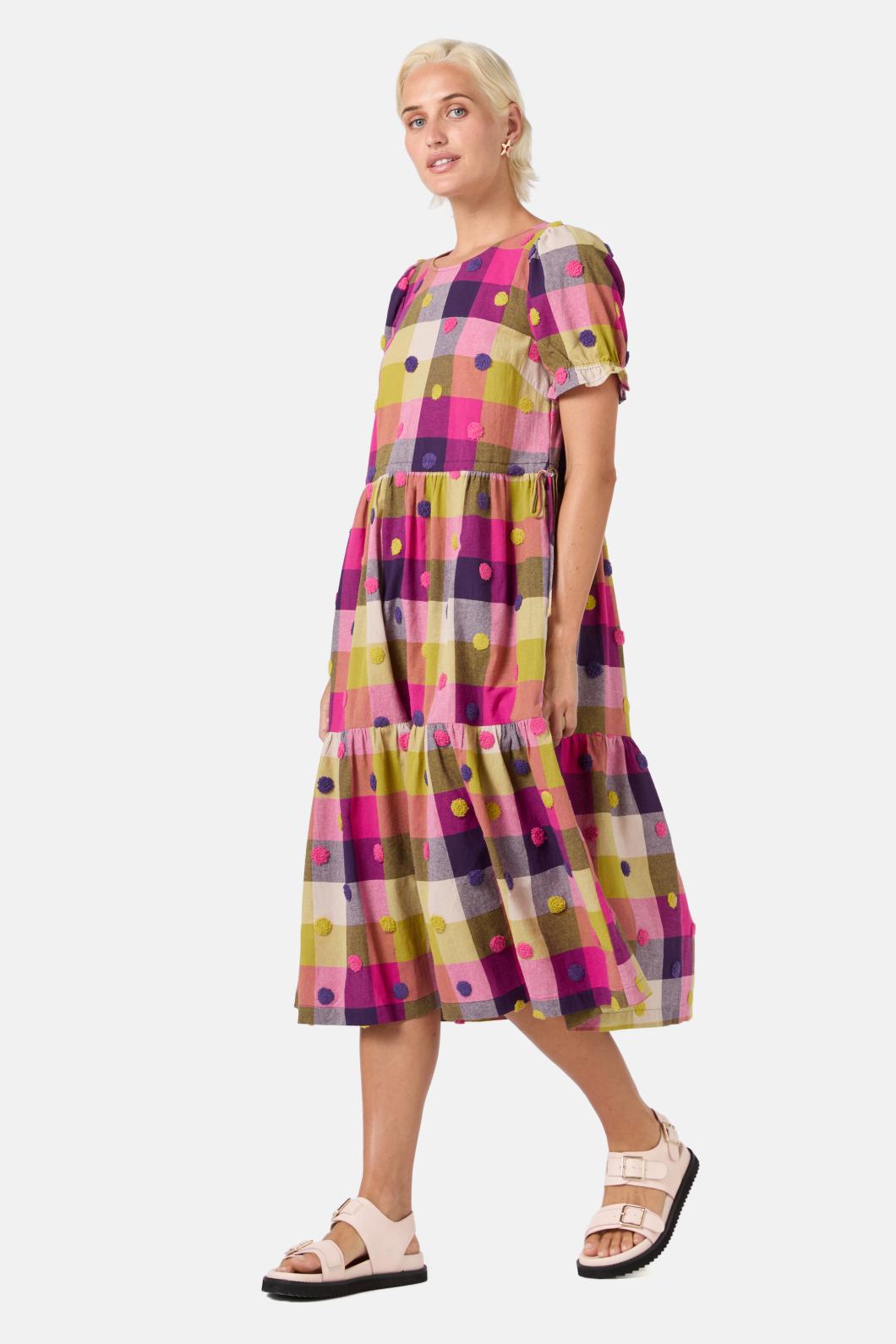 Gorman - Polka Spot Gingham Dress - pink