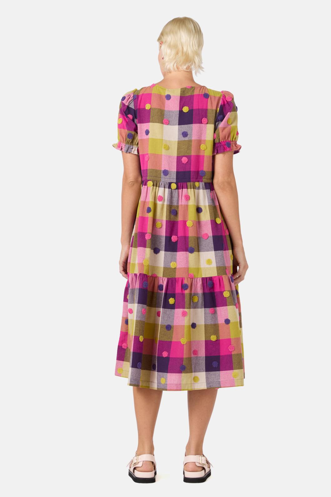 Gorman - Polka Spot Gingham Dress - pink
