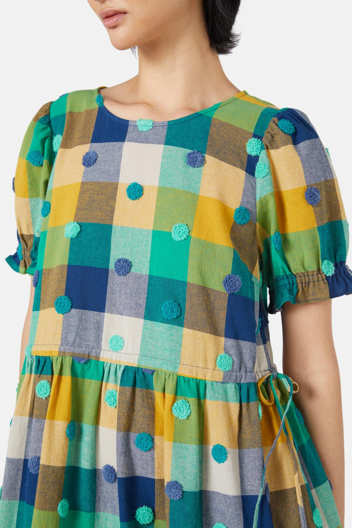 Gorman - Poka Spot Gingham Dress - green