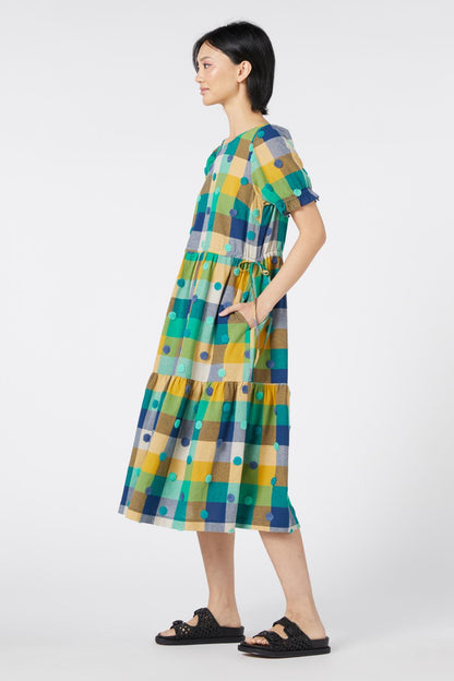 Gorman - Poka Spot Gingham Dress - green