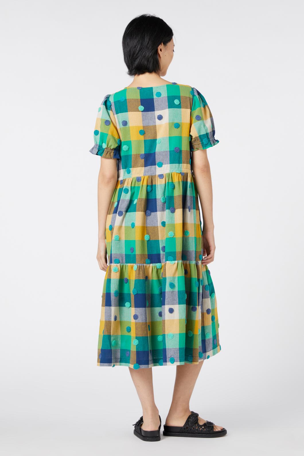 Gorman - Poka Spot Gingham Dress - green
