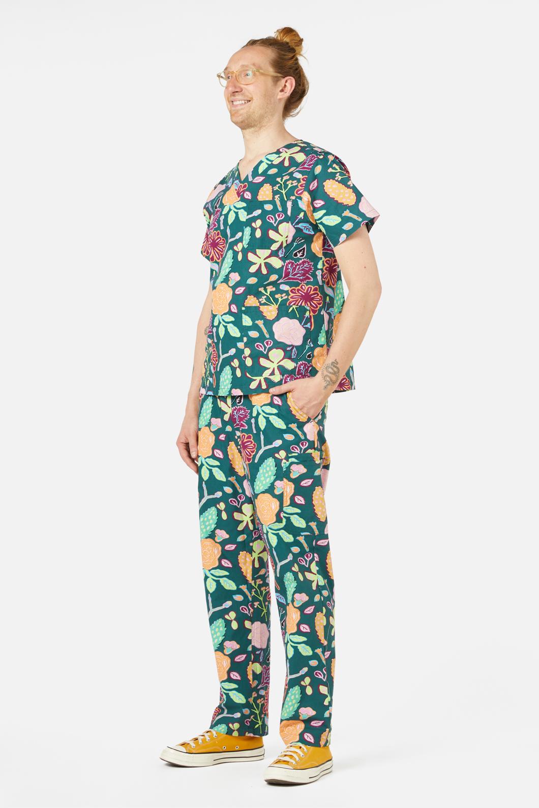 Gorman - Pitched Petals Scrub Set - green