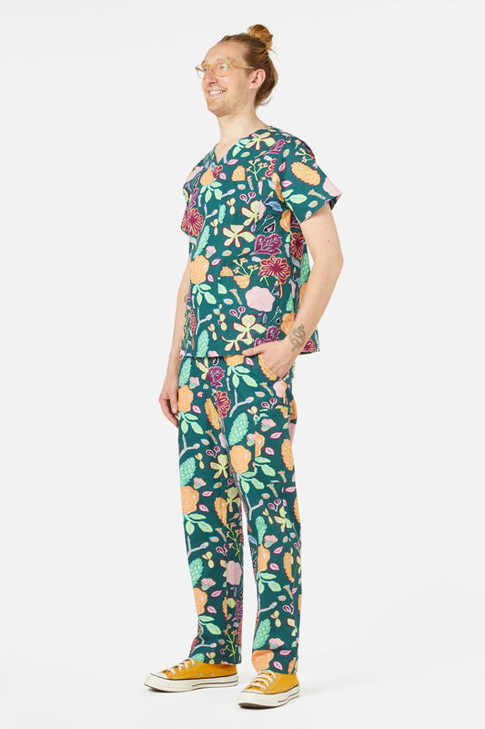 Gorman - Pitched Petals Scrub Set - green
