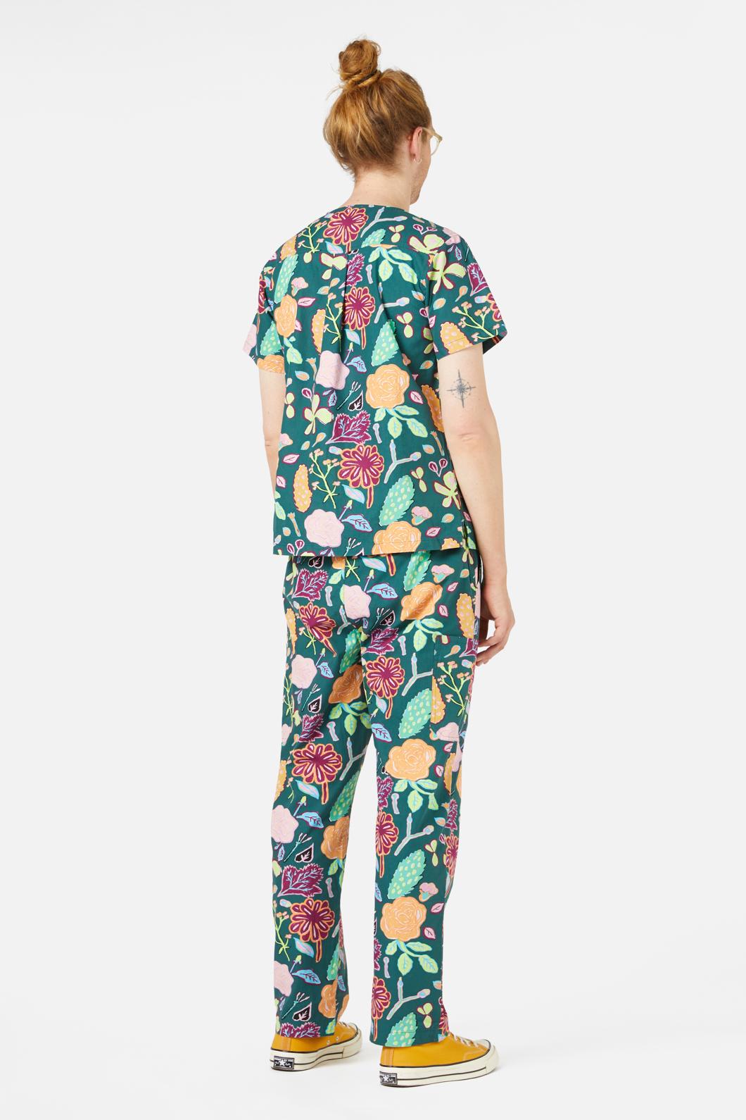 Gorman - Pitched Petals Scrub Set - green