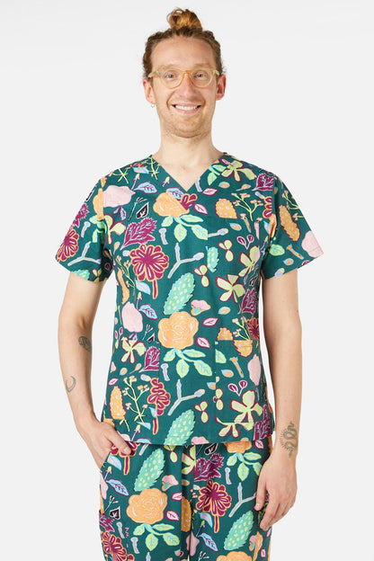Gorman - Pitched Petals Scrub Set - green