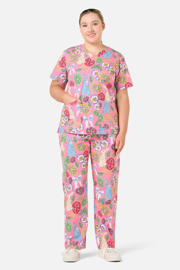 Gorman - Some Bunny Loves You Scrub Set - pink