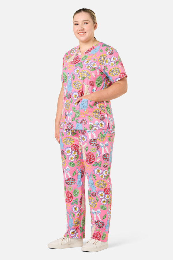 Gorman - Some Bunny Loves You Scrub Set - pink