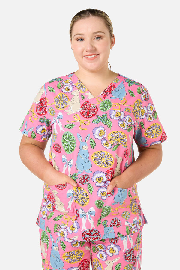 Gorman - Some Bunny Loves You Scrub Set - pink