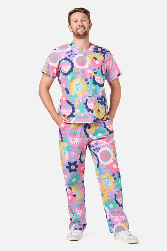Gorman - Daisy Sketch Scrub Set - multi