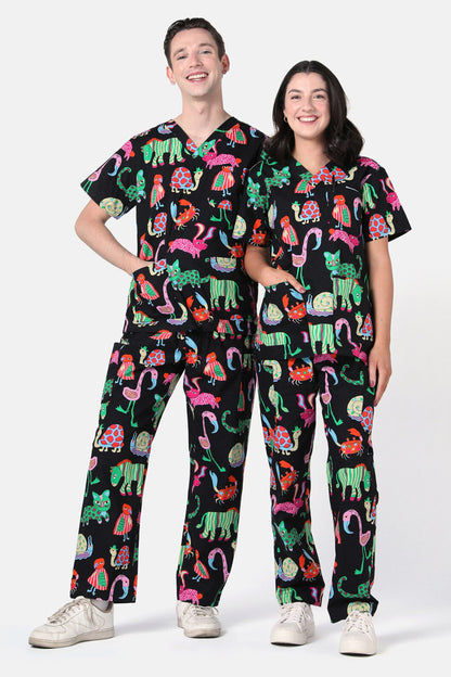 Gorman - Animal Arc Scrub Set - black