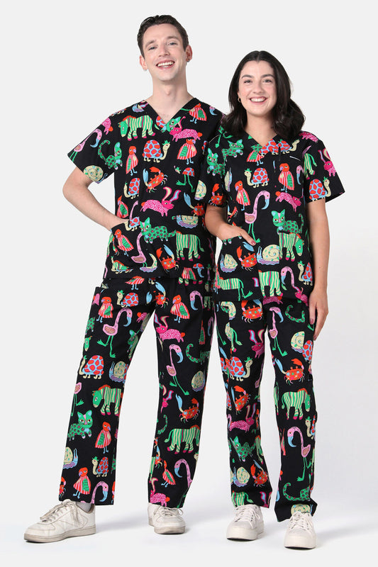 Gorman - Animal Arc Scrub Set - black