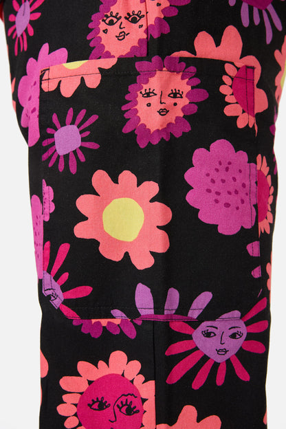 Gorman - Smiley Flowers Scrub Set - black