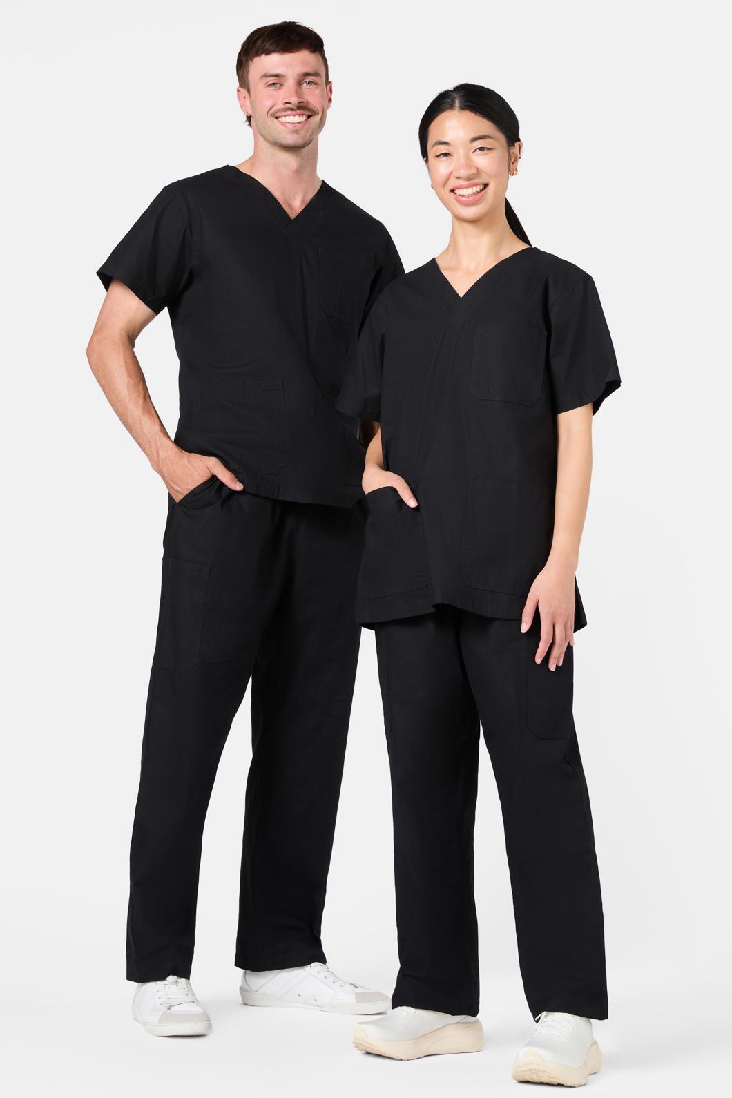 Gorman - Plain Black Scrub Set - black