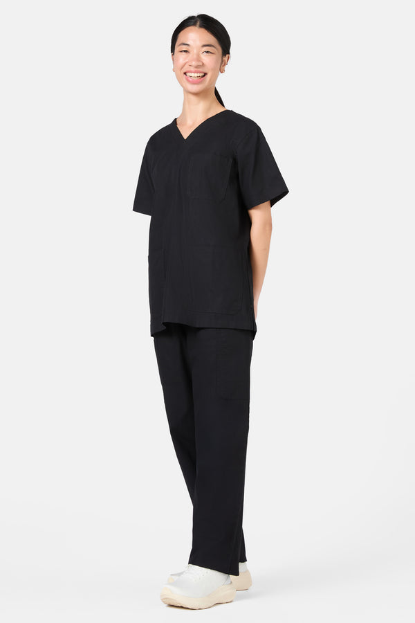 Gorman - Plain Black Scrub Set - black