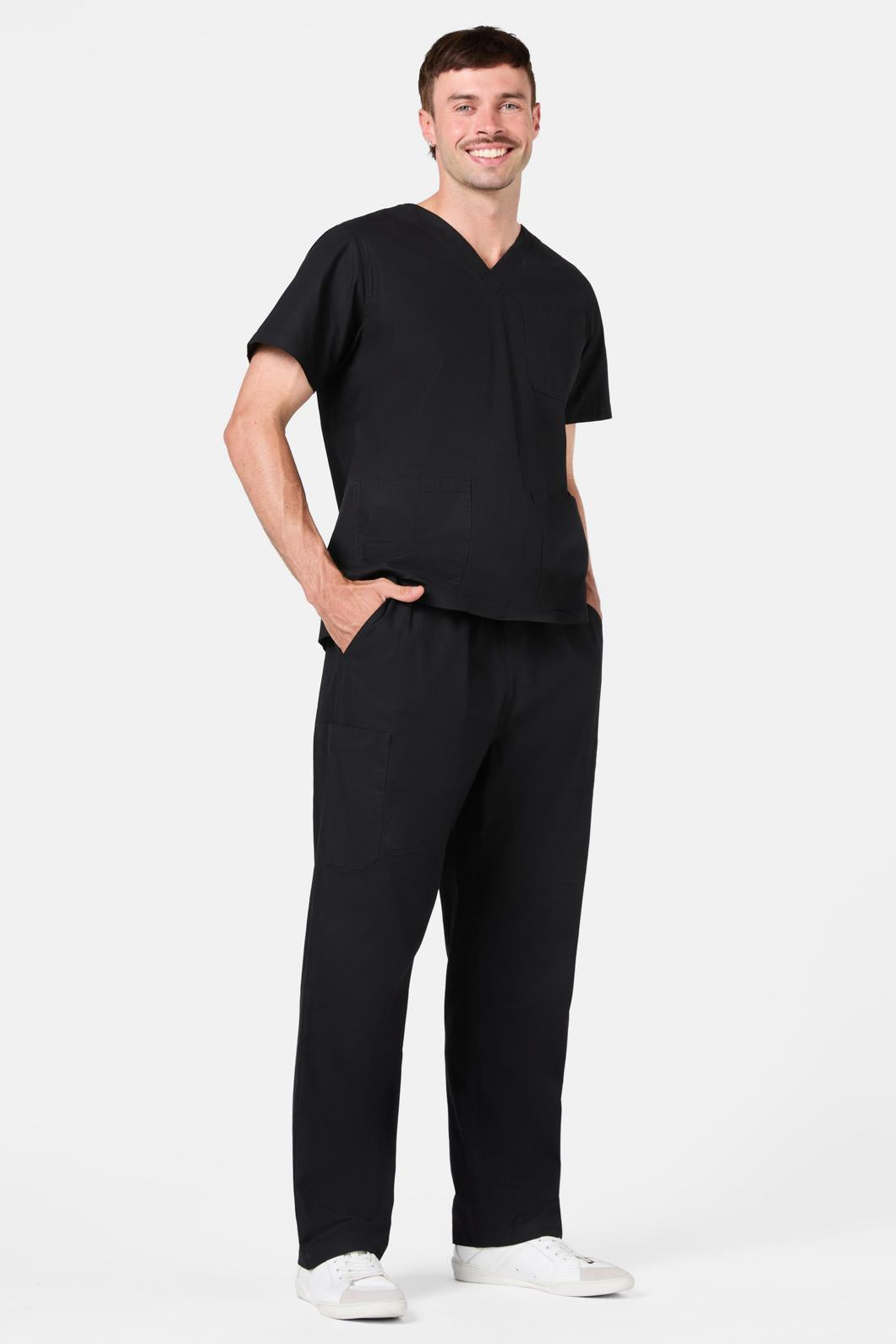 Gorman - Plain Black Scrub Set - black