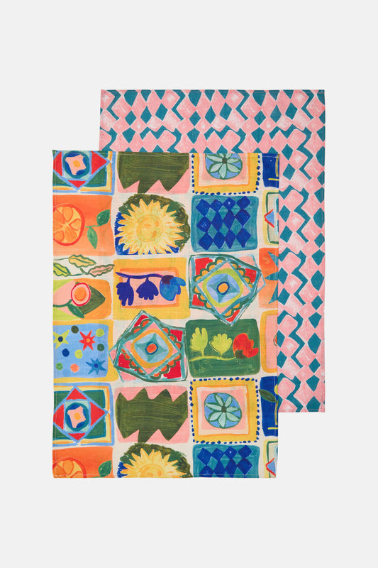 Gorman - Mediterranean Tea Towel Set - print