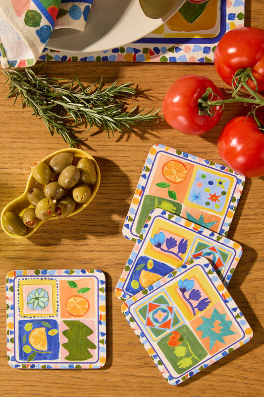Gorman - Mediterranean Coaster Set 4 - print
